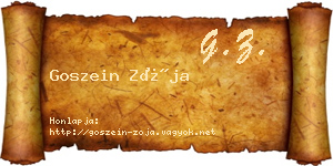 Goszein Zója névjegykártya